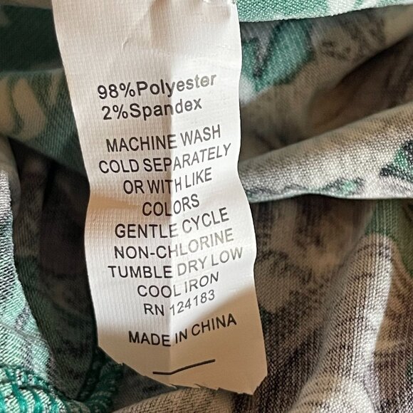 Jon & Anna Green Maxi Dress Beaded Neckline Floral Sleeveless Elastic Waist 3X - Picture 3 of 14